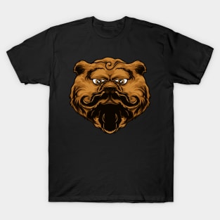 bear brown moustache T-Shirt